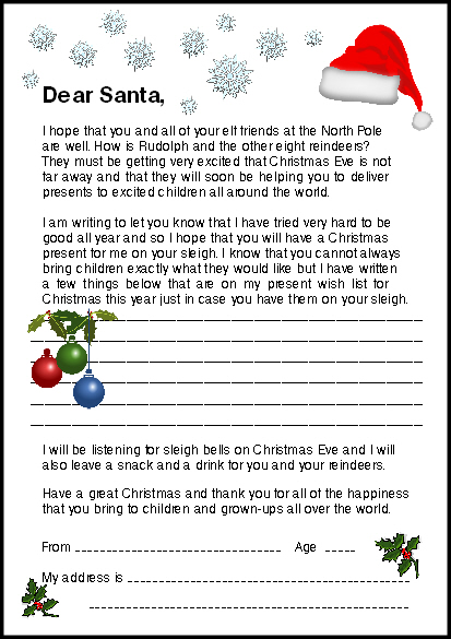 How to write a letter to santa claus examples of irony